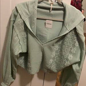 Free people crop hooded sweatshirt